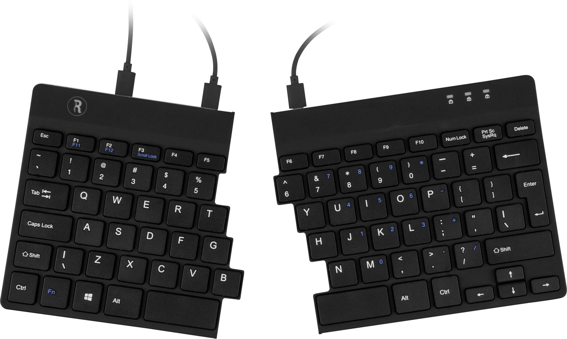 R-Go Tastatur Split Break DE-Layout verkabelt schwarz - RGOSP-DEWIBL