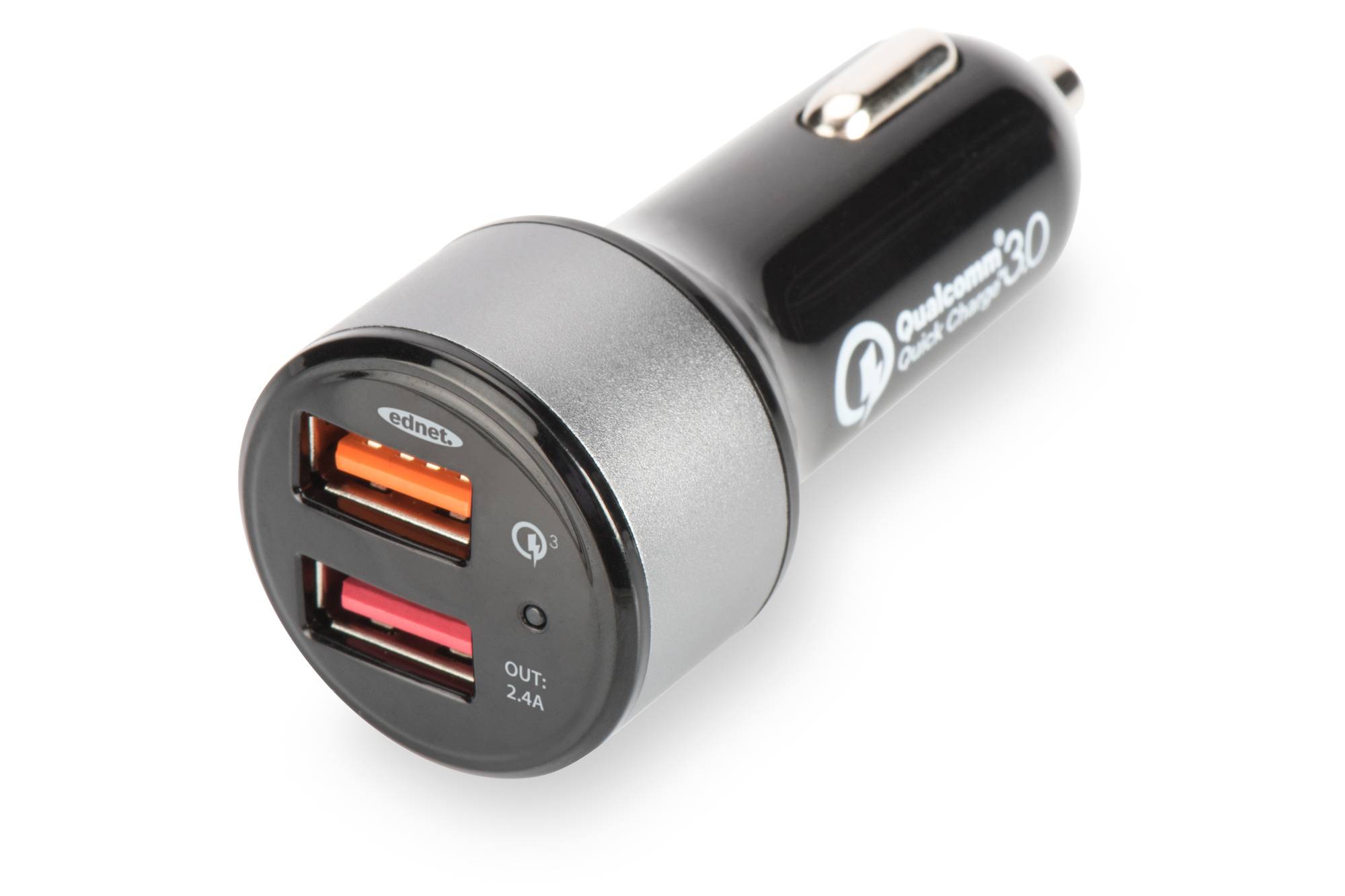 Ednet QuickCharge 3.0 AutoLadeadapter DualPort schwarz