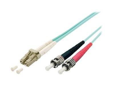 Equip LWL Patchkabel LC->ST 10.00m Multimode Duplex OM3 turq - 255216