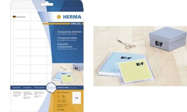 HERMA Etiketten transp. matt A4 99,1x38,1 mm Folie 350 St. - 8671