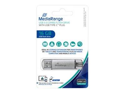 MediaRange USB-Stick 16 GB USB 3.1 combo mit USB Type-C - MR935