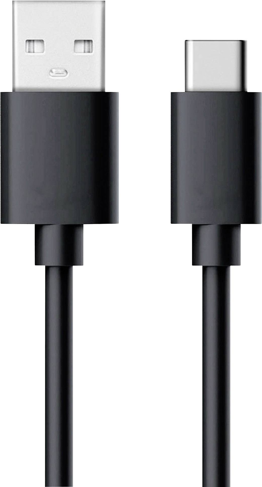 RealPower Datenkabel schwarz USB-A auf USB-C - 255650