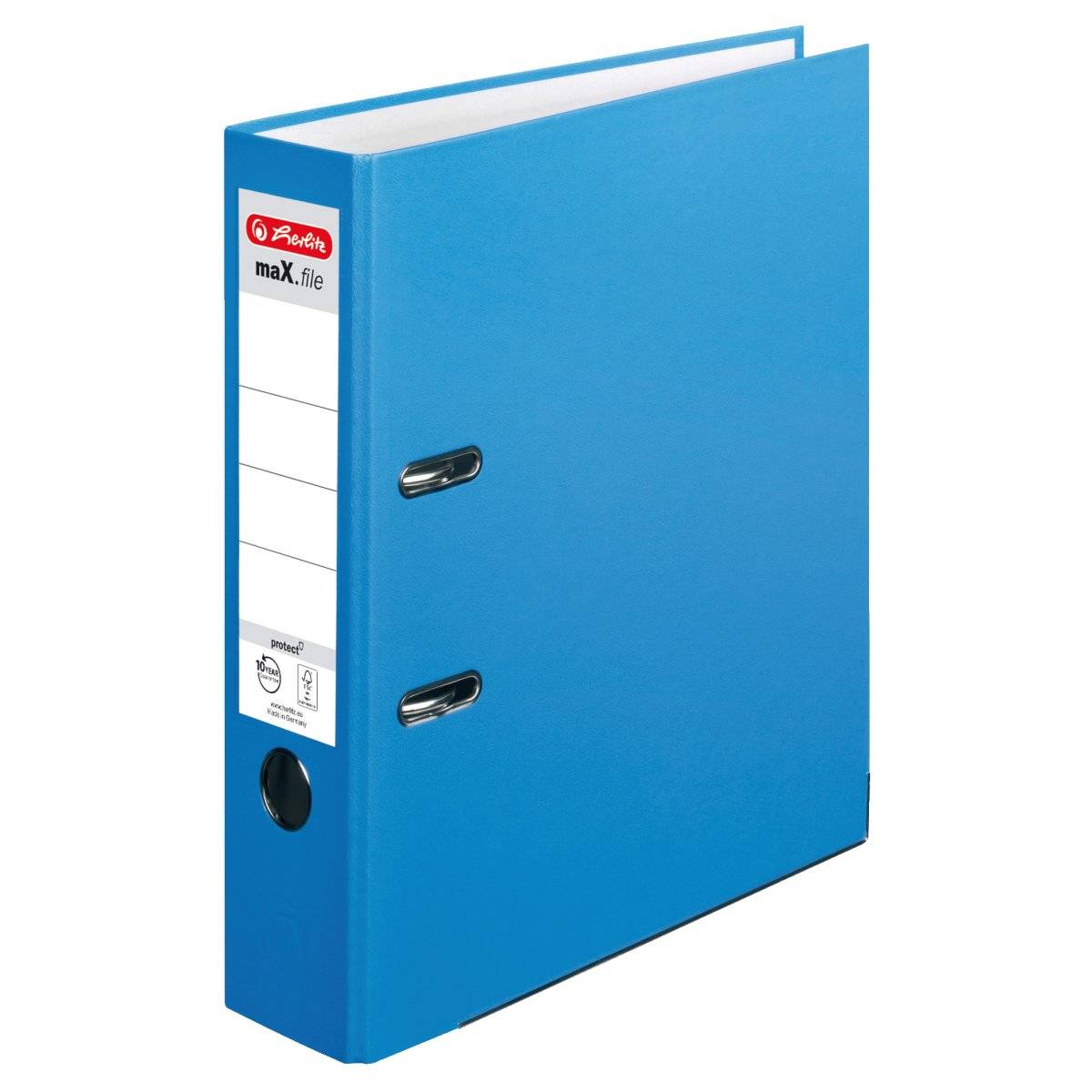 Herlitz Ordner maX.file protect A4 8cm acqua    Einstecksch.