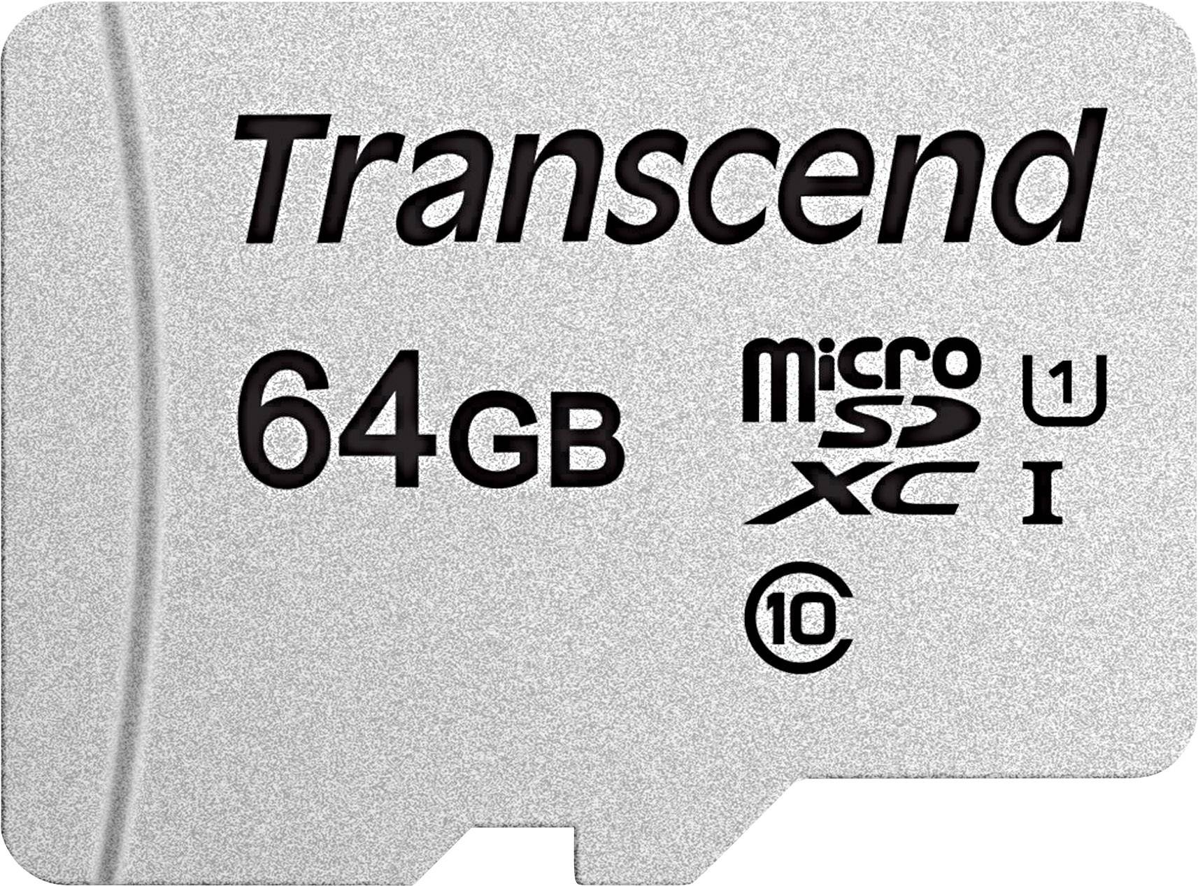 SD microSD Card 64GB Transcend SDXC USD300S (ohne Adapter) - TS64GUSD300S