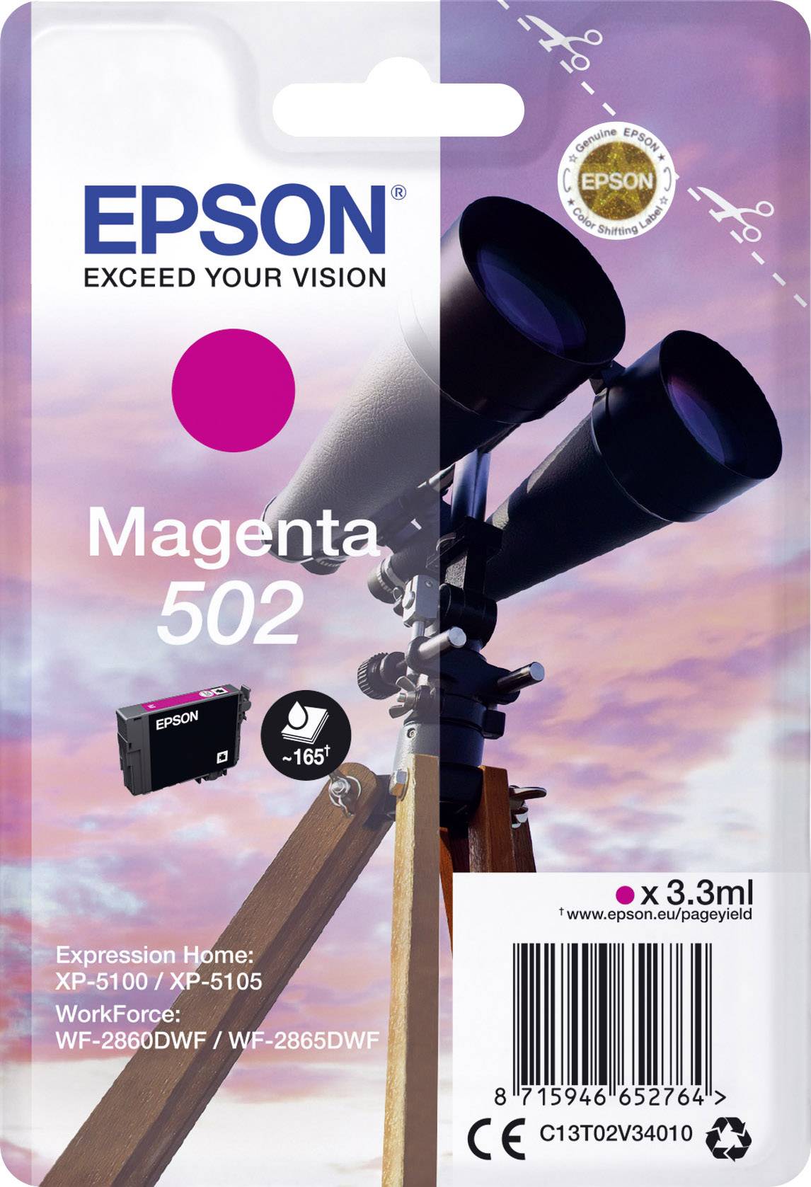 Patrone Epson 502 magenta T02V3 - C13T02V34010