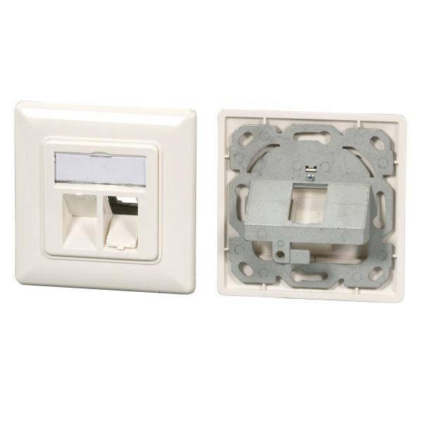 EFB Rahmenset 2-Port, für Keystones, DIN49075, weiß - ET-25085V2