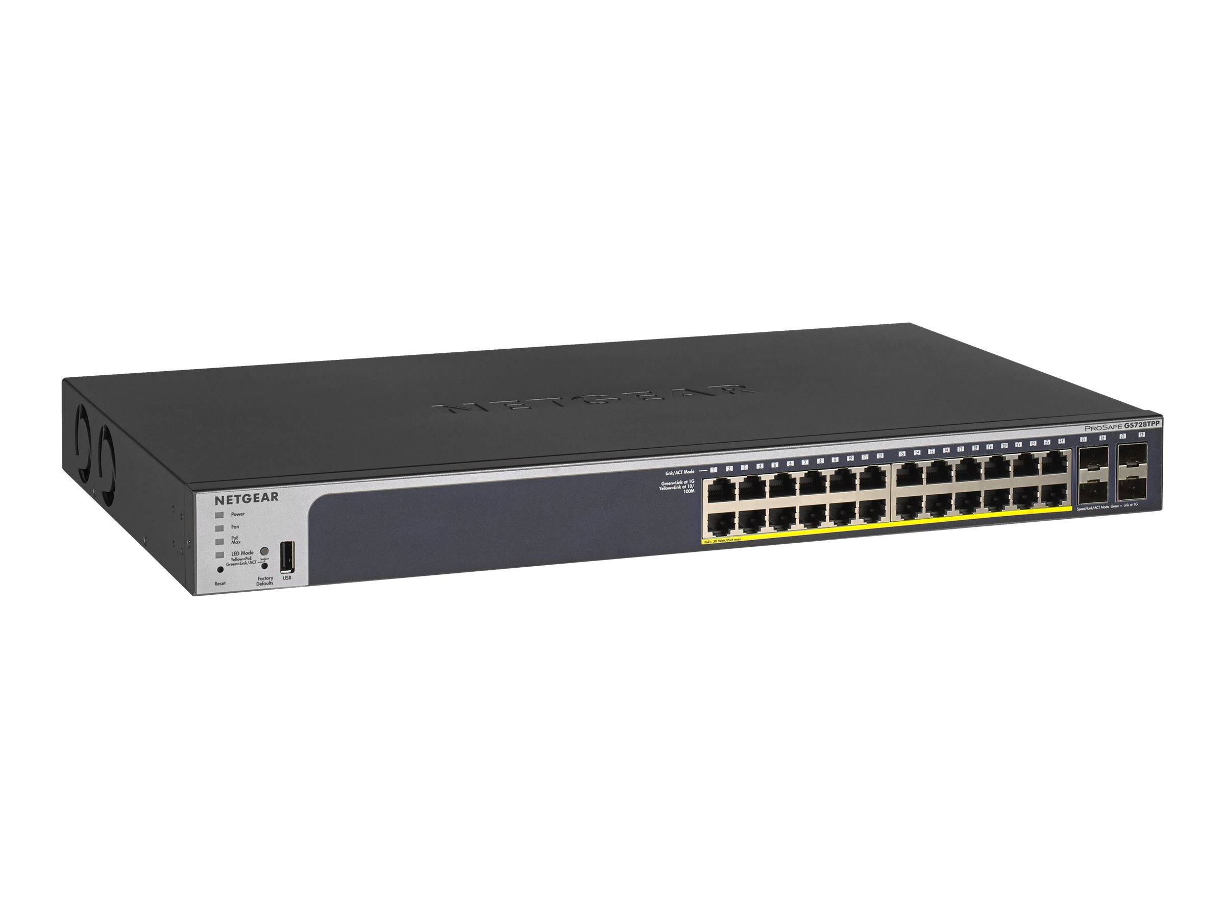 NETGEAR Switch 28x GE GS728TPP ProSafe Smart-Managed POE - GS728TPP-200EUS