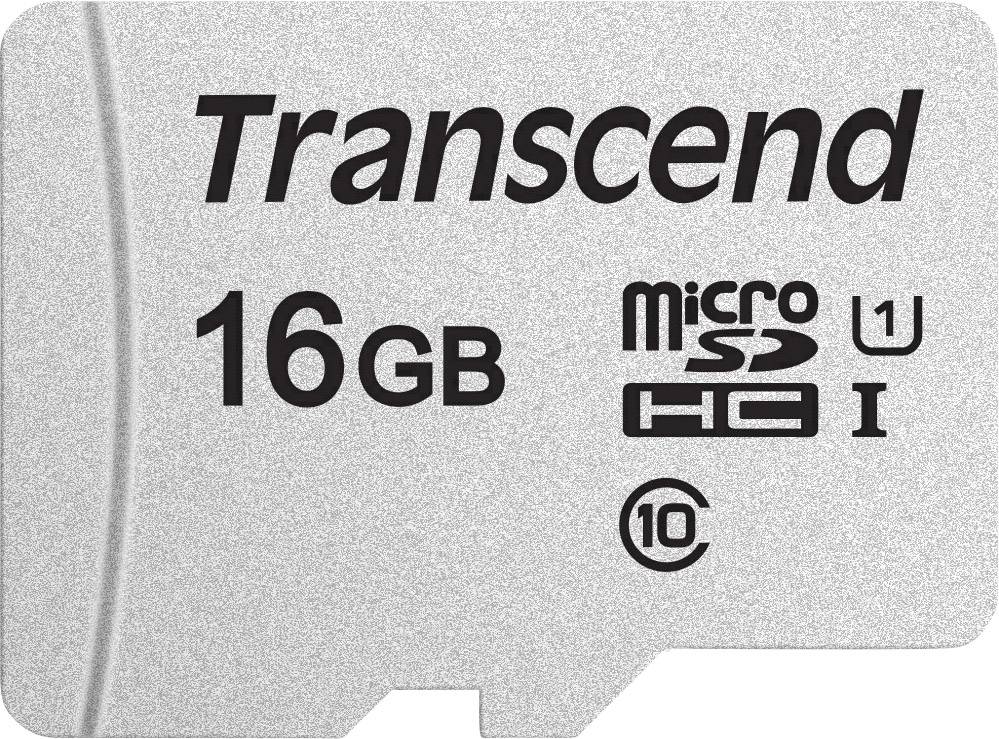 SD microSD Card 16GB Transcend SDHC USD300S-A w/Adapter - TS16GUSD300S-A