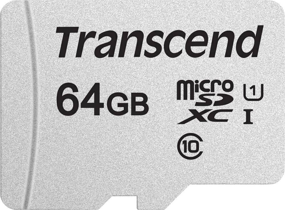 SD microSD Card 64GB Transcend SDXC USD300S-A w/Adapter - TS64GUSD300S-A