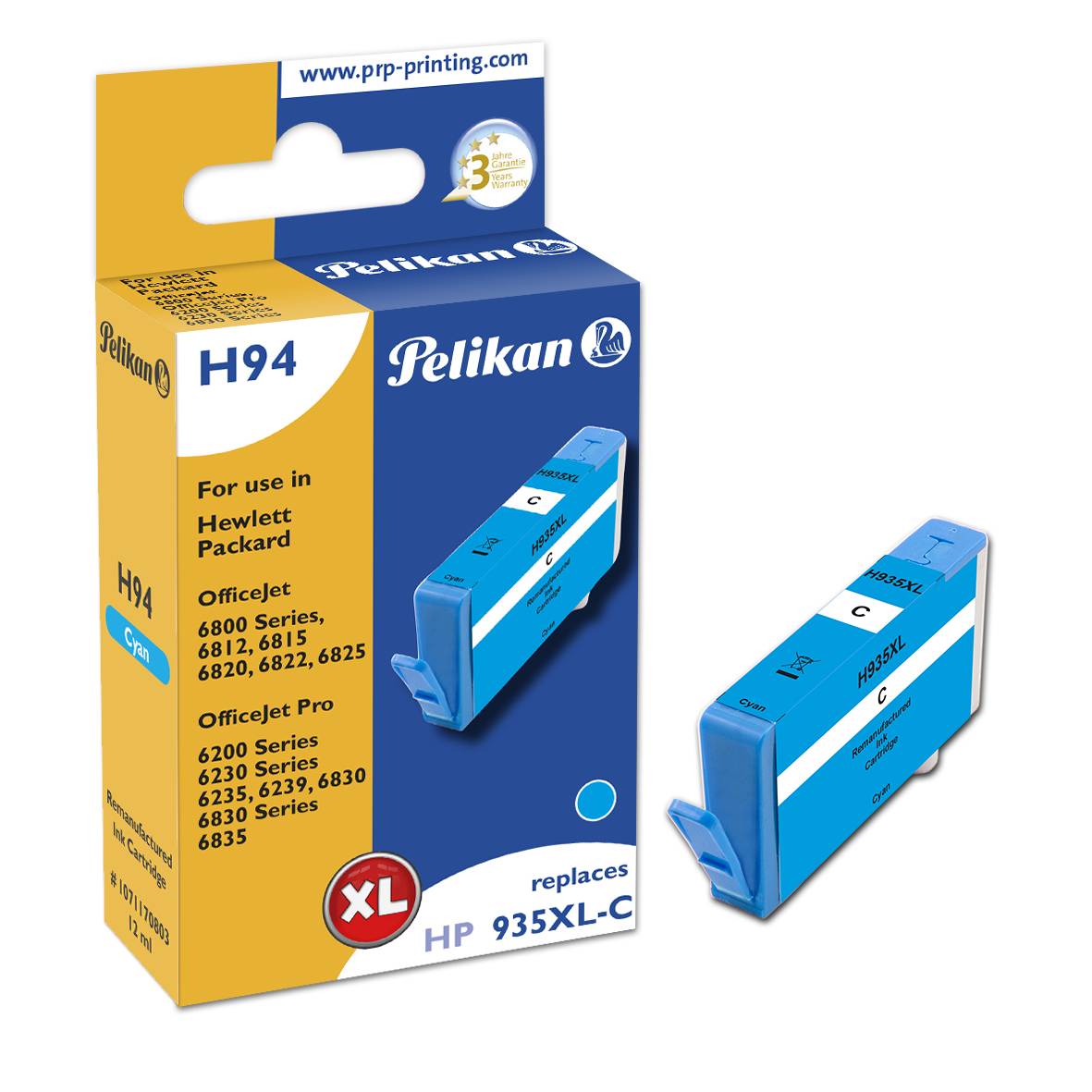 Pelikan Patrone HP H94 C2P24AE HP935XL cyan remanufactured - 319488