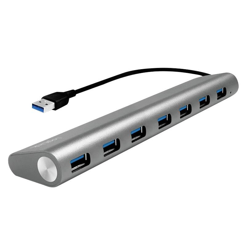 LogiLink USB 3.0 HUB 7-port, Aluminium grau