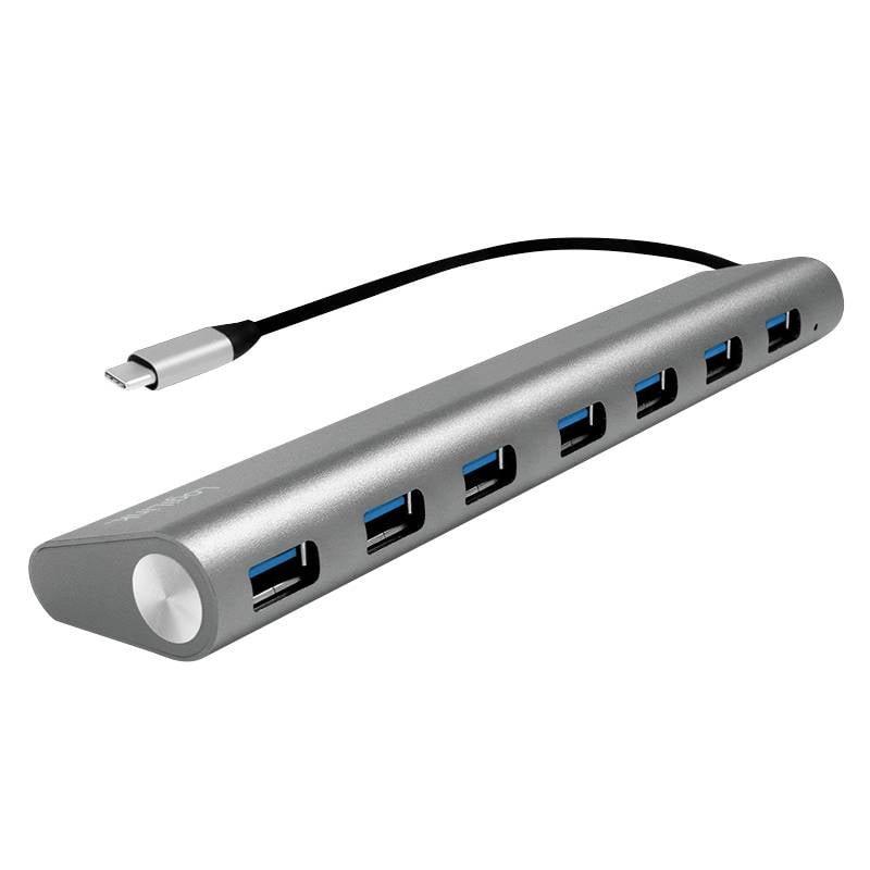 LogiLink USB 3.1 HUB 7-port Type-C Aluminium grau