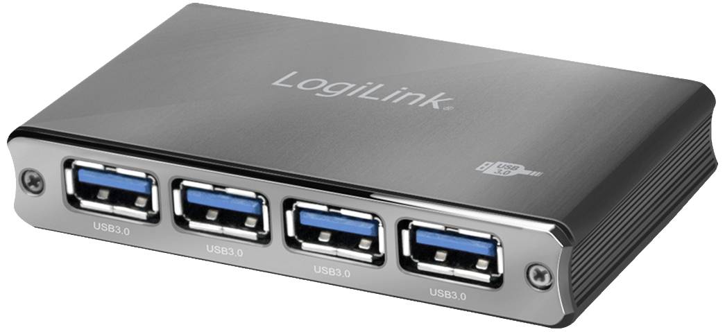 LogiLink USB 3.0 HUB 4-port, Aluminium mit Überstromschutz - UA0282