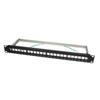 LogiLink Keystone Patchpanel 19, 24 Module, leer, schw. - NK4042