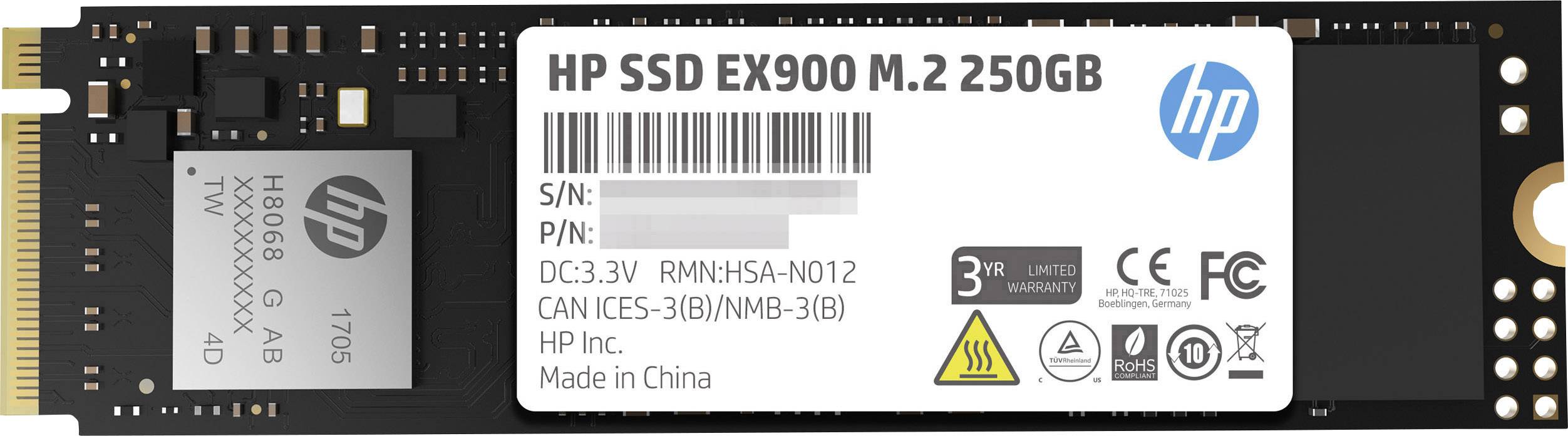 HP SSD 500GB M.2 PCI-e NVMe EX900 retail - 2YY44AA#ABB