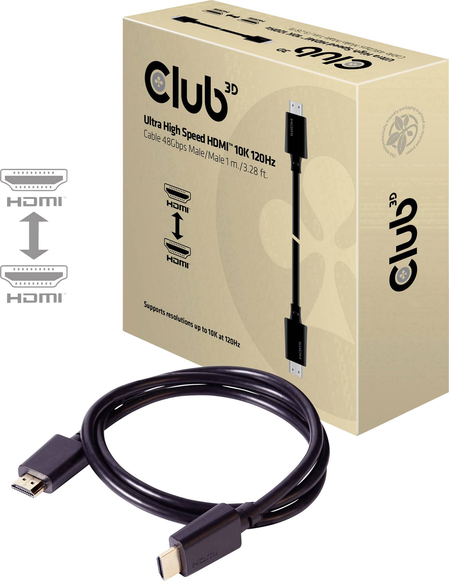 Club3D HDMI-Kabel A -> A 2.1 Ultra High Speed 10K HDR 1m retail - CAC-1371