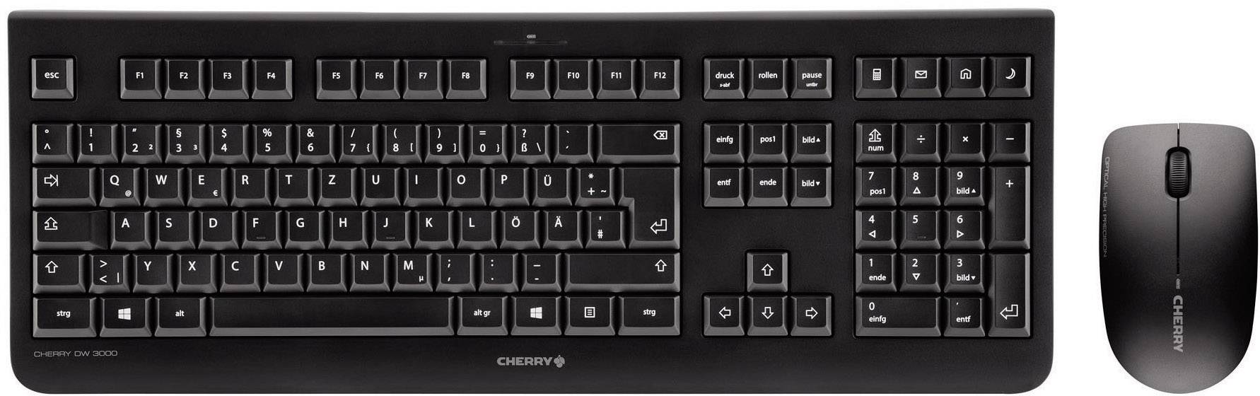 CHERRY TAS Desktop-Set DW 3000 Wireless DE-Layout schwarz - JD-0710DE-2