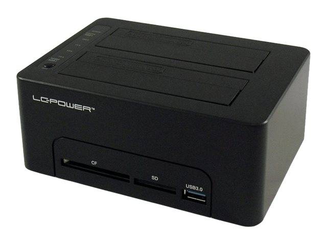 LC-Power Dockingstation USB 3.0 2-Bay 2,5/3,5HDD/SSD + Hub - LC-DOCK-U3-CR