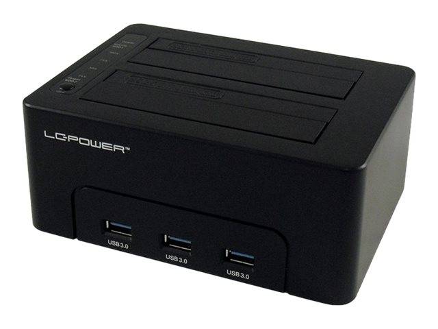 LC-Power Dockingstation USB 3.0 2-Bay 2,5/3,5HDD/SSD+3xHub - LC-DOCK-U3-HUB