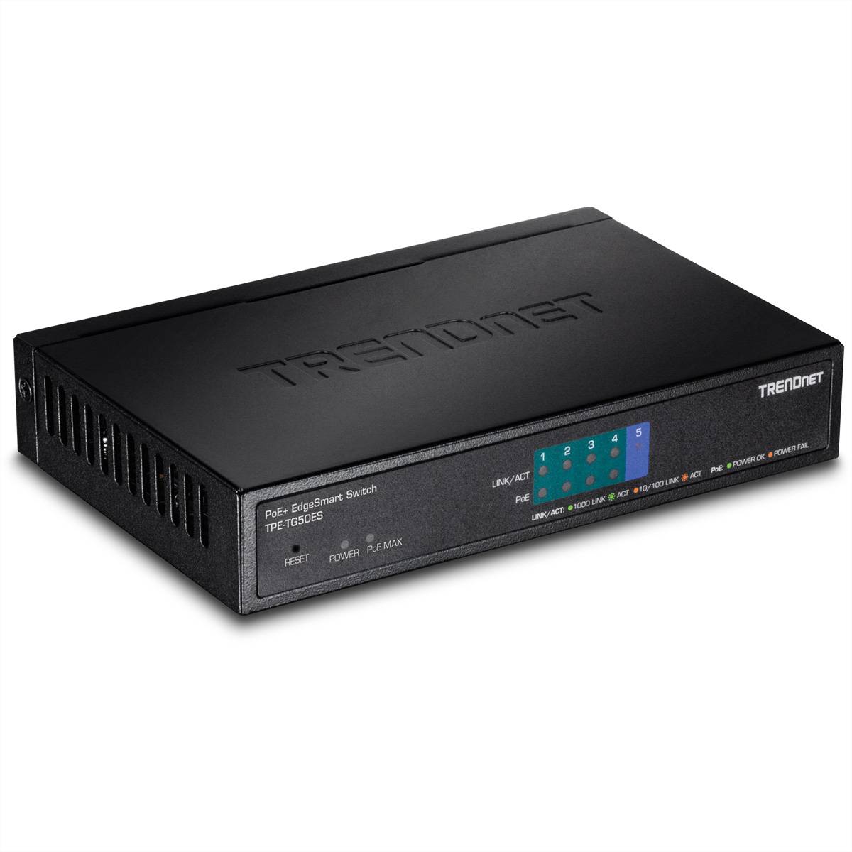 TRENDnet 5-Port Gigabit EdgeSmart PoE+ Switch (31W) - TPE-TG50ES