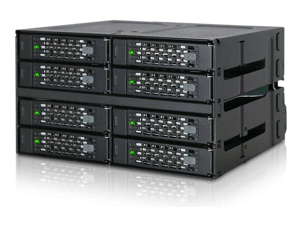 Backplane IcyDock 8x6,3cm SATA/SAS in 1x5,25 SSD/HDD 5-15mm retail