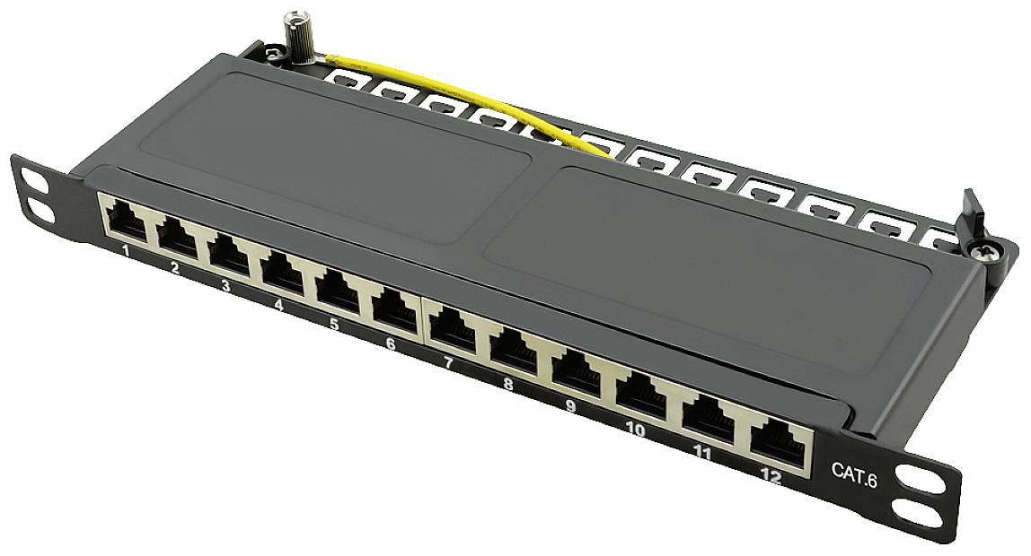 Logilink 10 Cat.6 Patchpanel, 12-Port, schwarz, 0,5 HE - NP0069