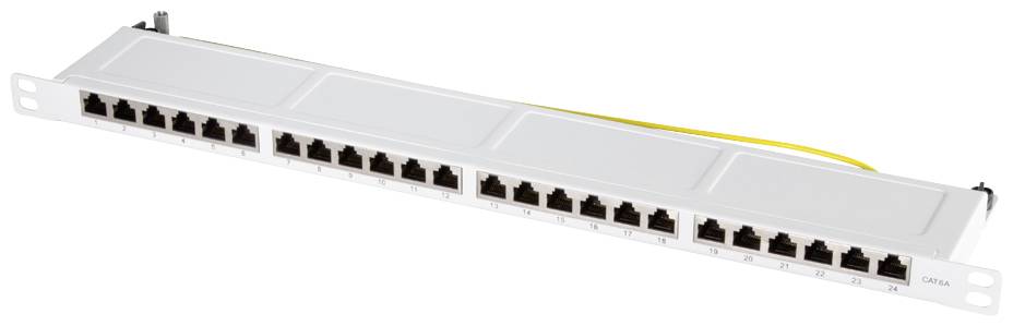 LogiLink 19 Cat.6A Patchpanel, 24-Port, grau, 0,5 HE - NP0062