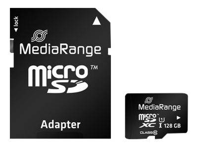 MediaRange SD MicroSD Card 128GB UHS-1 Cl.10 inkl. Adapter - MR945