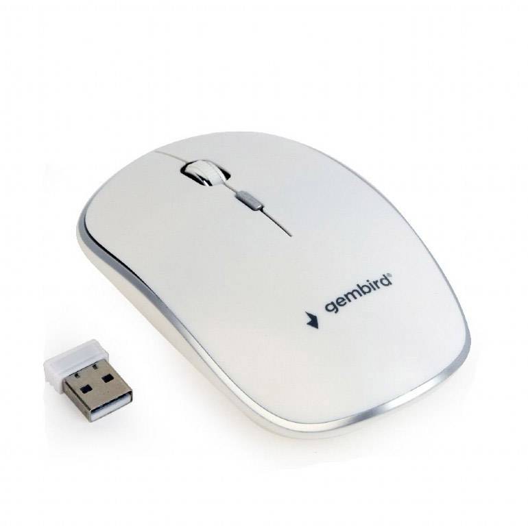 gembird Maus OPT WIRELESS 4 Tasten inkl. nano USB weiß - MUSW-4B-01-W