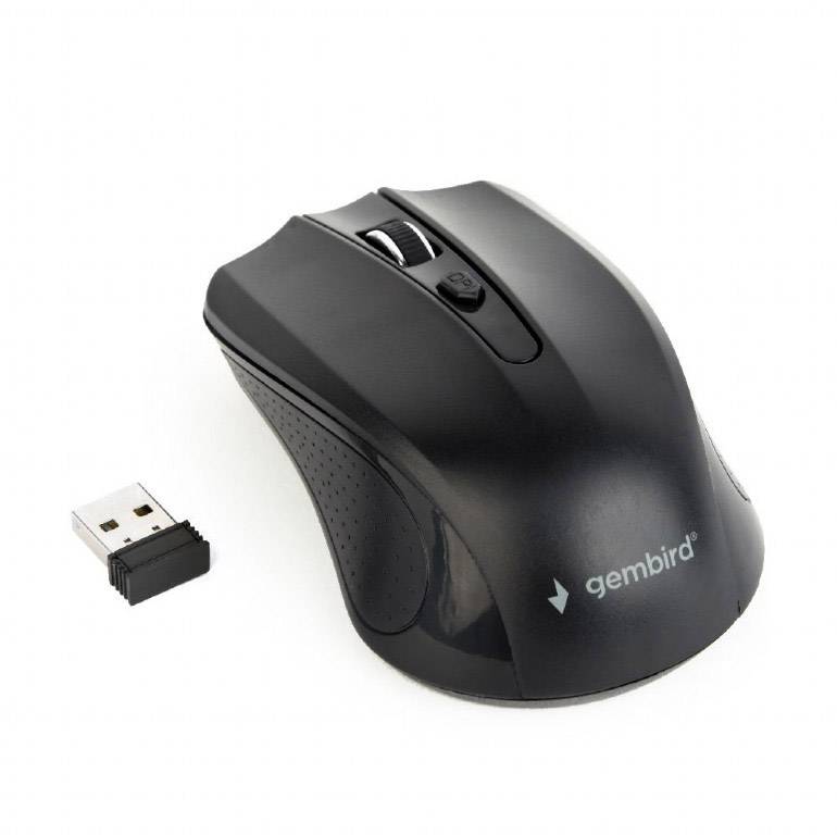 gembird Maus OPT WIRELESS 4 Tasten inkl.nano USB schwarz - MUSW-4B-04