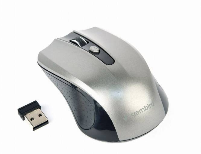 gembird Maus OPT WIRELESS 4 Tasten inkl. USB schwarz-grau - MUSW-4B-04-BG