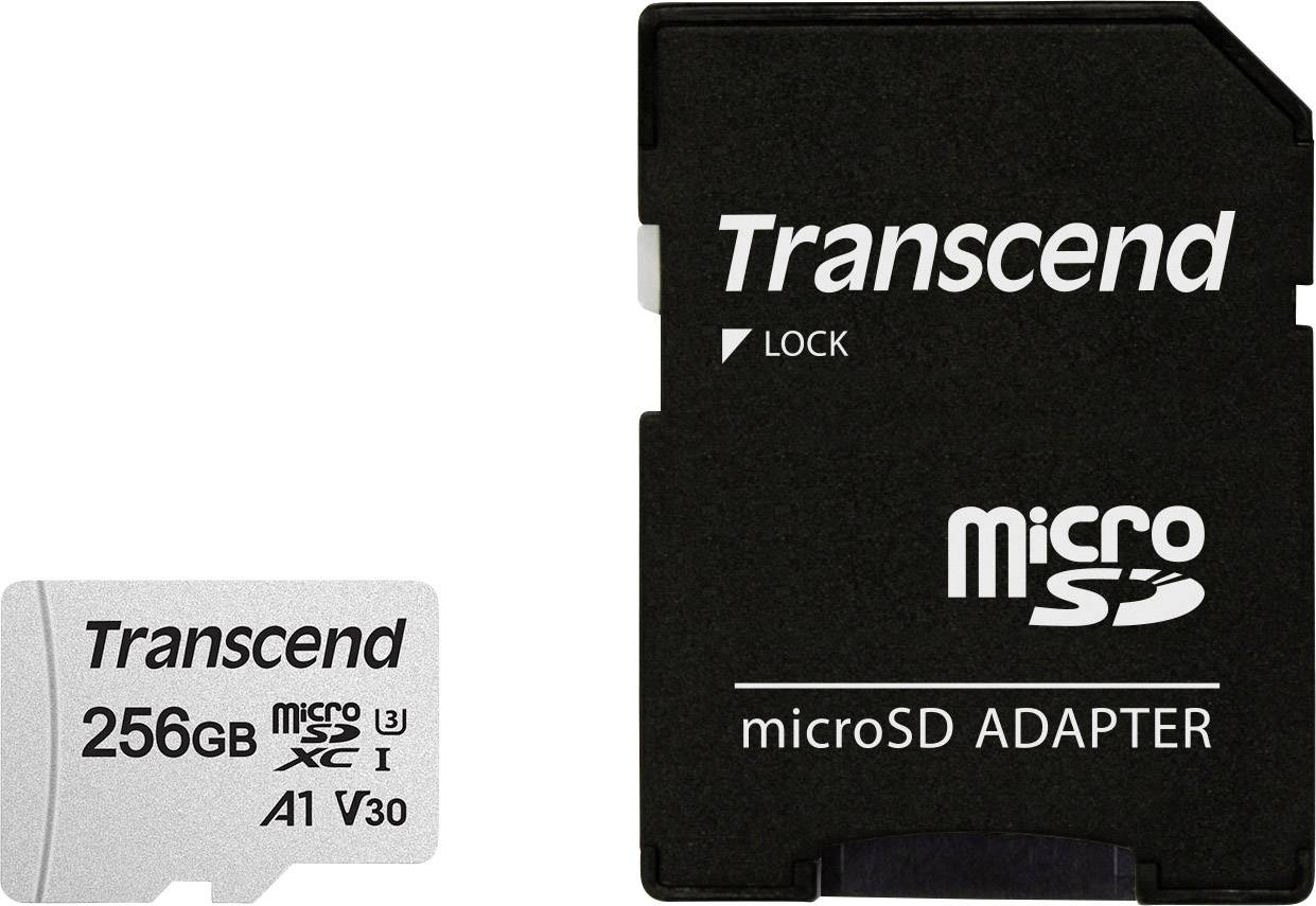 SD microSD Card 256GB Transcend SDXC USD300S-A w/Adapter - TS256GUSD300S-A