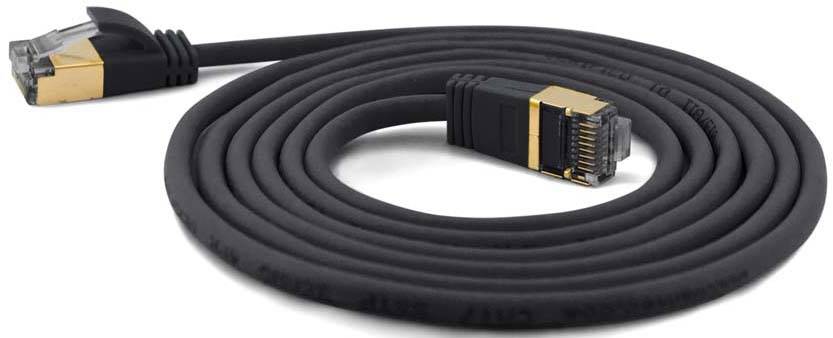 Wantec Patchkabel SSTP CAT7 Ste. CAT6a d=4mm 1,00m schwarz - 7201