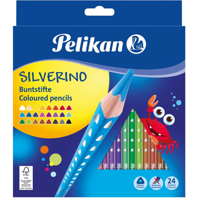 Pelikan Buntstifte SILVERINO 3-eckig dünn BD24LN 24Stk. - 700665