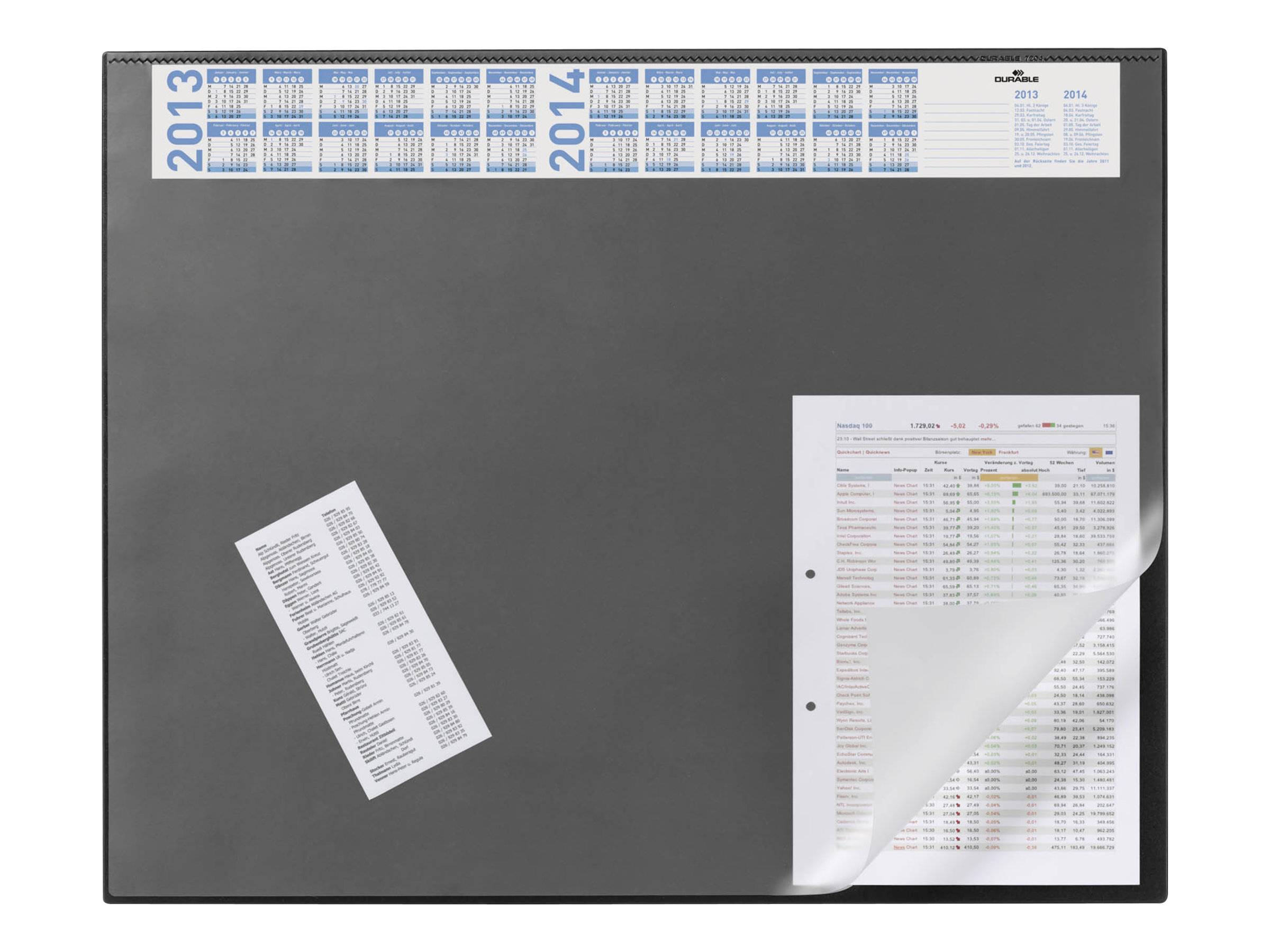 DURABLE Schreibunterlage Vollsichtpl/Kalender 65x52cm schw - 720401