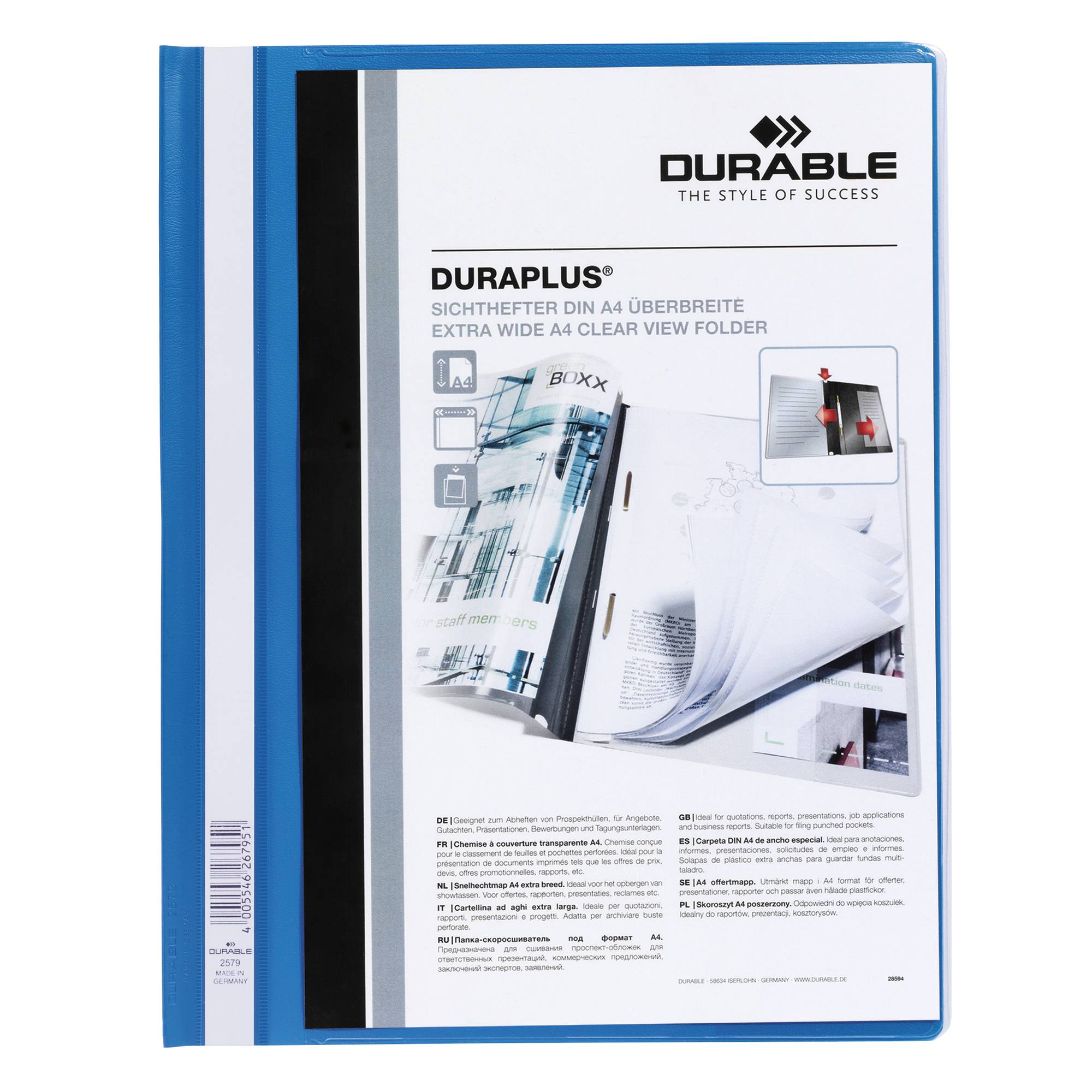 DURABLE Angebotshefter Duraplus Sichttasche blau