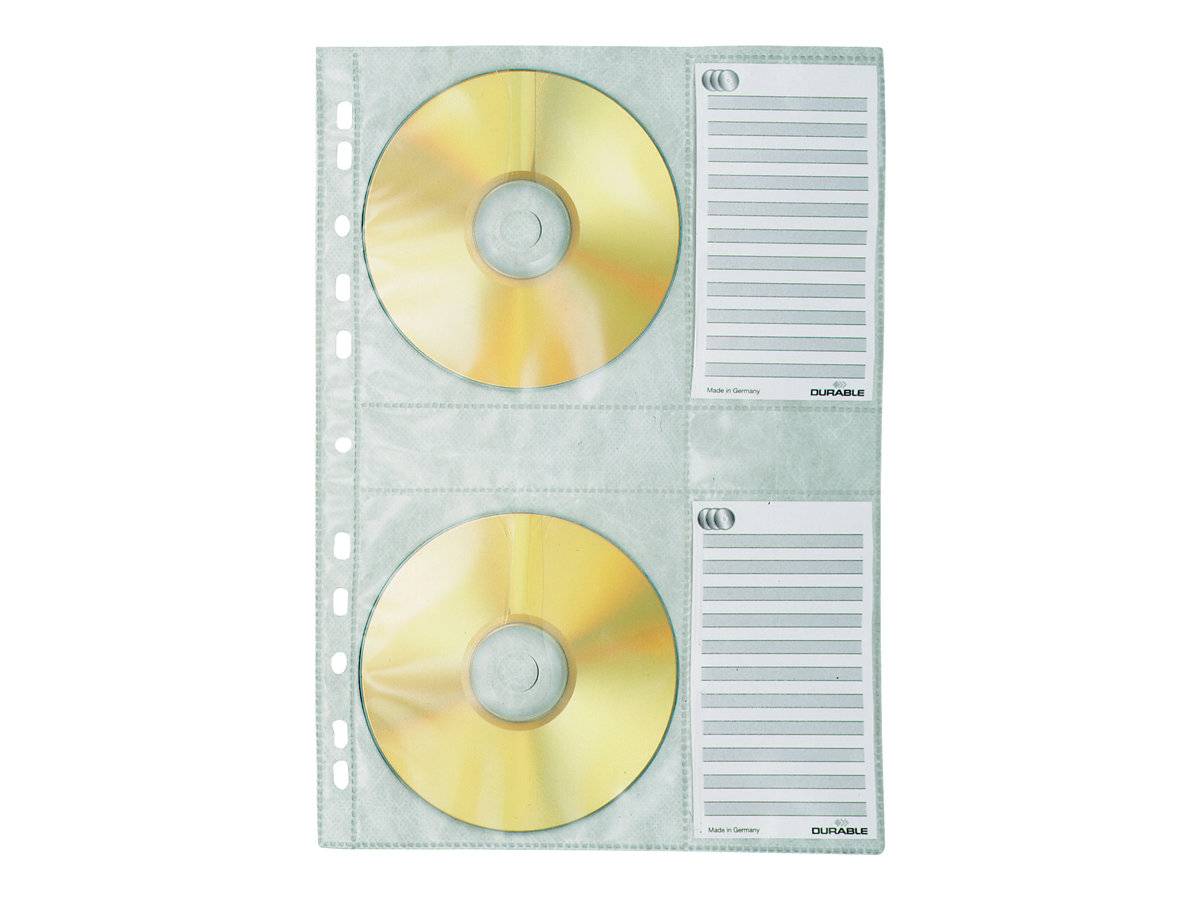 DURABLE 4erCD/DVD-Hülle A4 mit Schutzvlies 5er Btl. transp