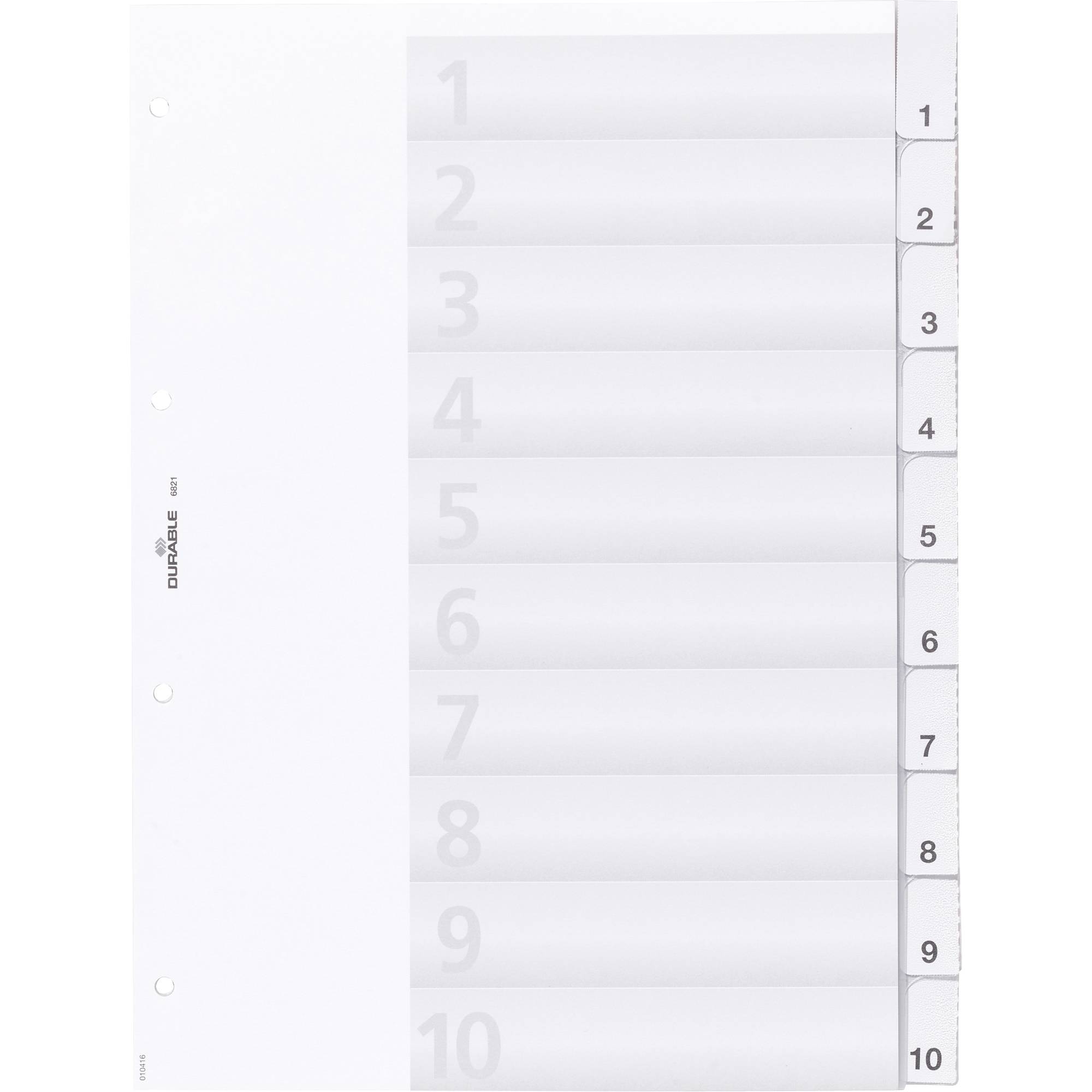 DURABLE Register A4 mit umschweißten Taben 10tlg. Transp