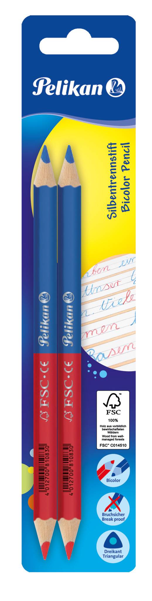 Pelikan Buntstifte rot&blau 3-eckig dick FSC 2er Blister - 811118