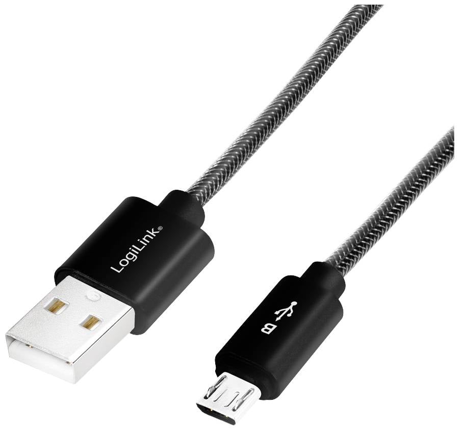 Logilink USB zu Micro USB Sync- u.Ladekabel grau, 1m, CU0132 (BILD1)