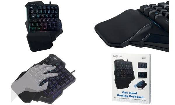 Logilink Einhand-Gaming Tastatur, beleuchtet, schwarz - ID0181