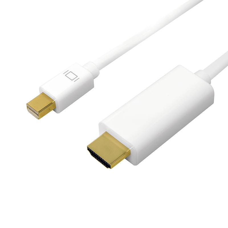 Logilink 4K Mini DisplayPort-Kabel DP 1.2 zu HDMI 1.4 5m wei - CV0125