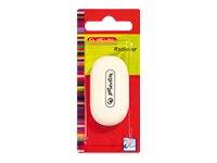 Herlitz Radierer Speckgummi oval für Graphit weiß Blister