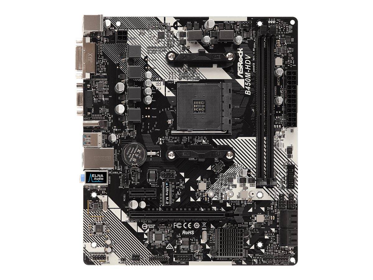 ASRock B450M-HDV R4.0 AM4 mATX VGA/HDMI/DVI DDR4 retail - 90-MXB9N0-A0UAYZ