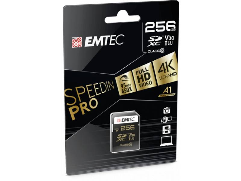 Emtec SD 256GB UHS-I U3 V30 SpeedIN Pro, Emtec  (BILD1)