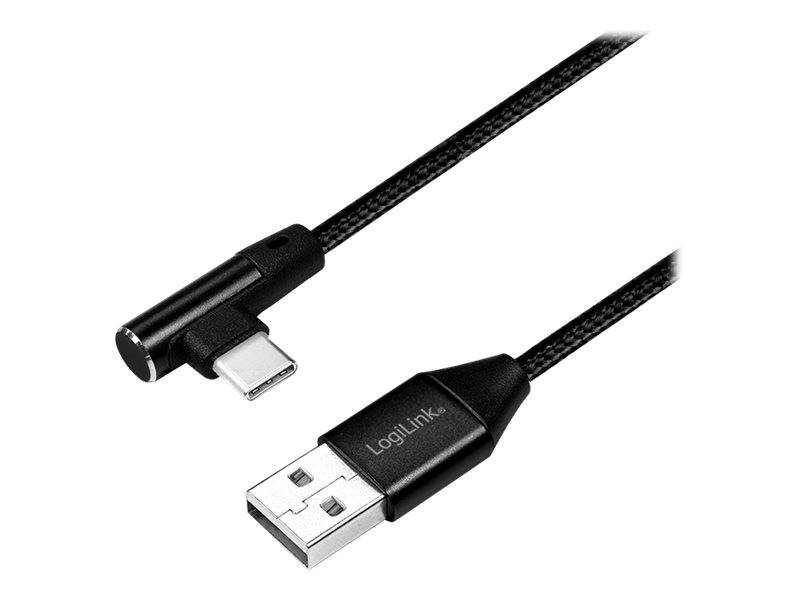 Logilink USB-Stecker USB 2.0 zu USB-C (90° gewinkelt) 1,0m - CU0138