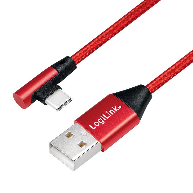 Logilink USB-Stecker USB 2.0 zu USB-C (90° gewinkelt) 0,3m - CU0145