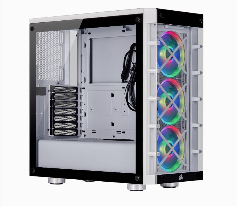 CORSAIR Geh Midi Crystal 465X Tempered Glass Smart Case (W) - CC-9011189-WW