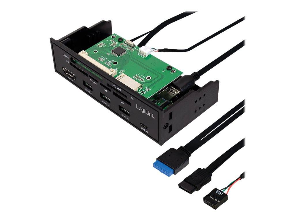 LogiLink USB HUB 3.0 mit 6-fach Kartenleser schwarz