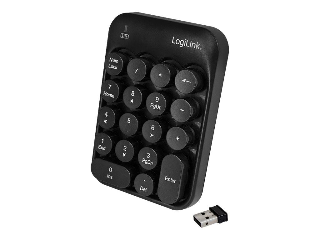 Logilink Tastatur Wireless mit Touchpad, 2,4 GHz, schwarz - ID0188